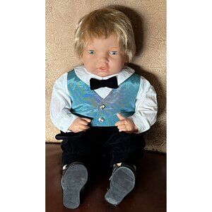 Jesmar 25” Boy Doll Made In Spain 1993 Sleepy Blue Eyes Blonde HTG